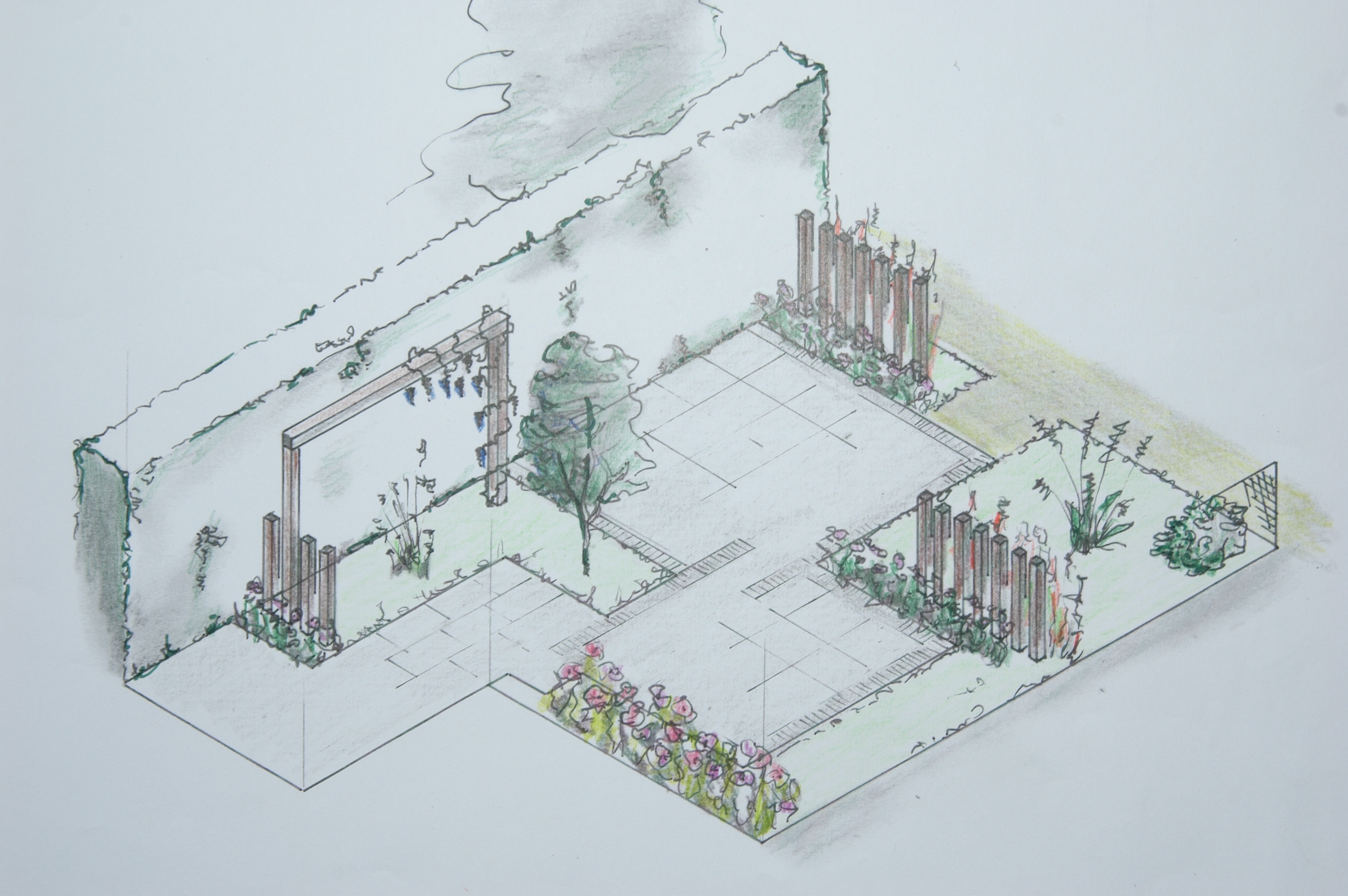 Een ontwerp van een achtertuin door De Jong Tuinontwerp, Eugene de Jong uit Noordwijkerhout